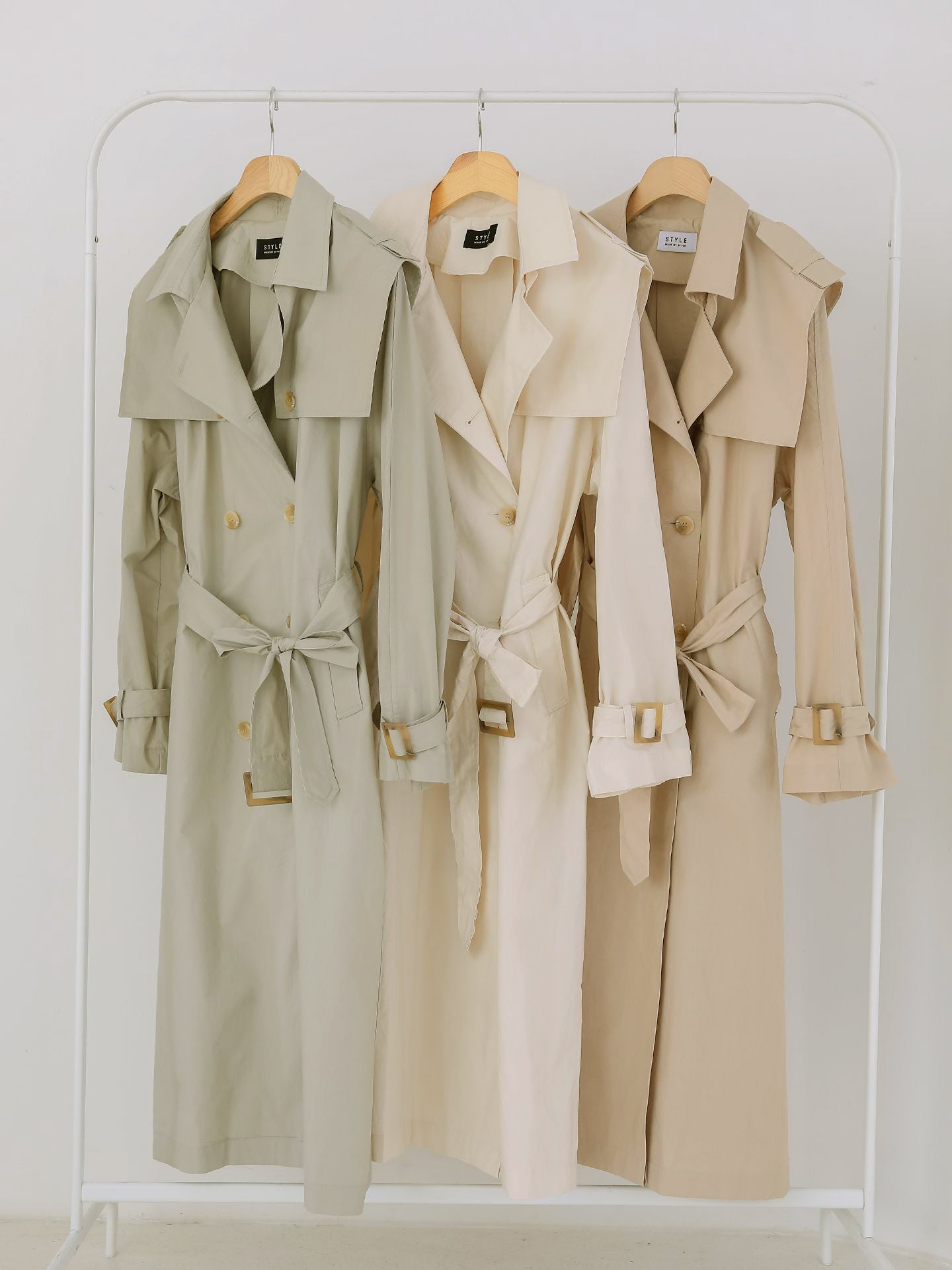 Barrel Detachable Shoulder Cotton Trench Coat - K-FASHION