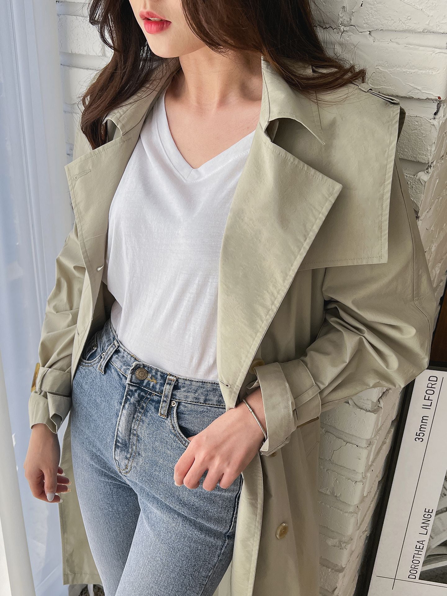 Barrel Detachable Shoulder Cotton Trench Coat - K-FASHION