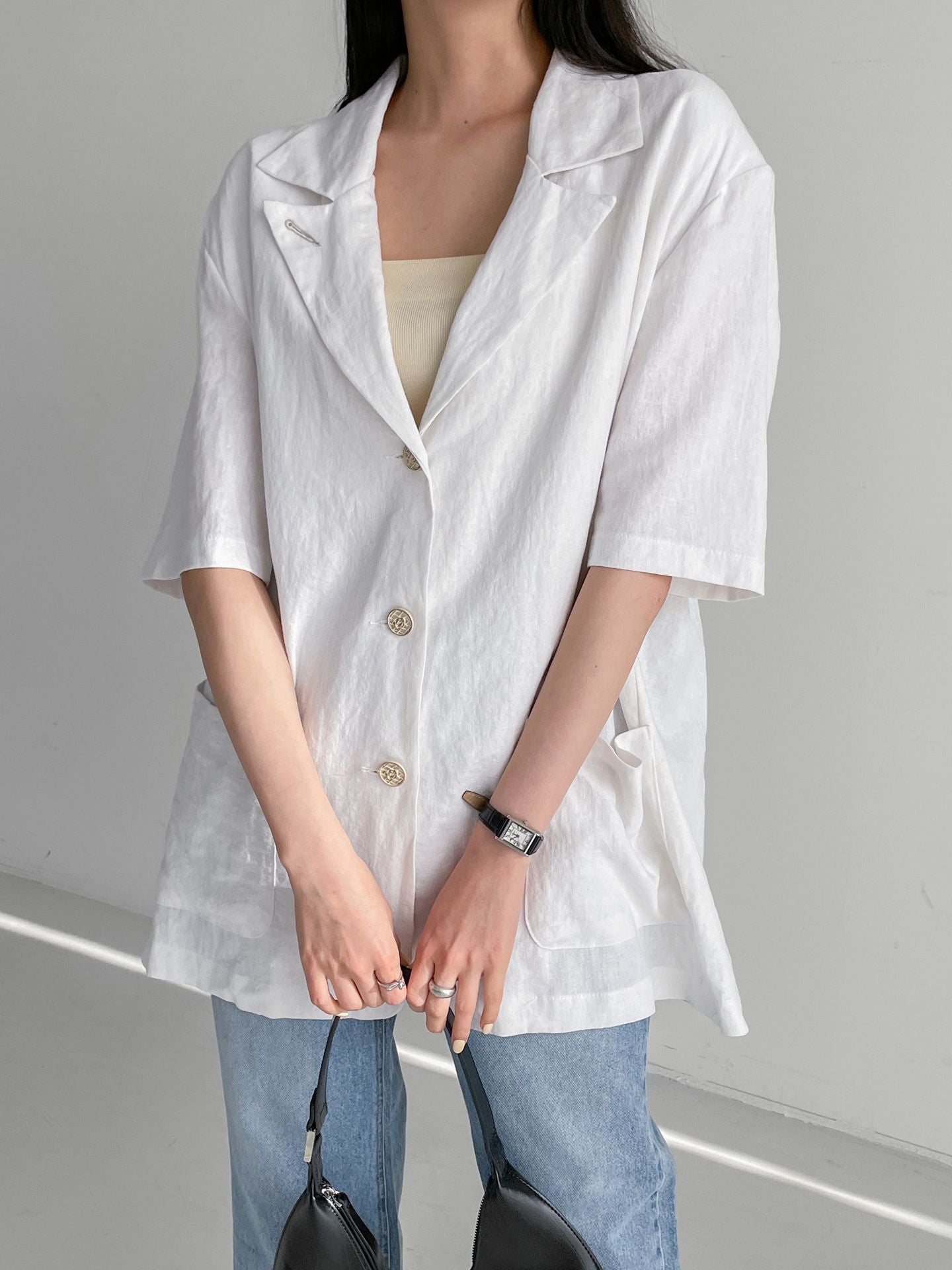 Refreshing Linen OverFit Blazer - K-FASHION