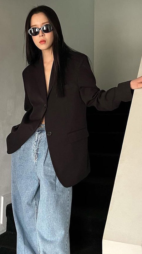 Look Fly Two Button Single Blazer - K-FASHION