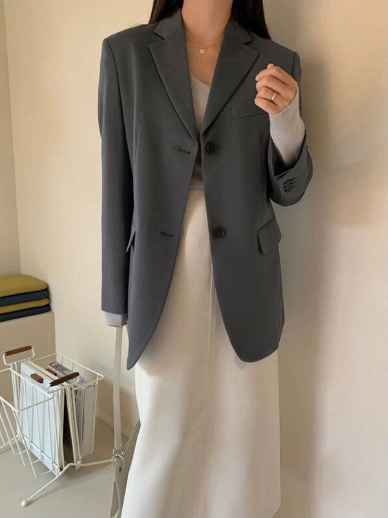 Look Fly Two Button Single Blazer - K-FASHION