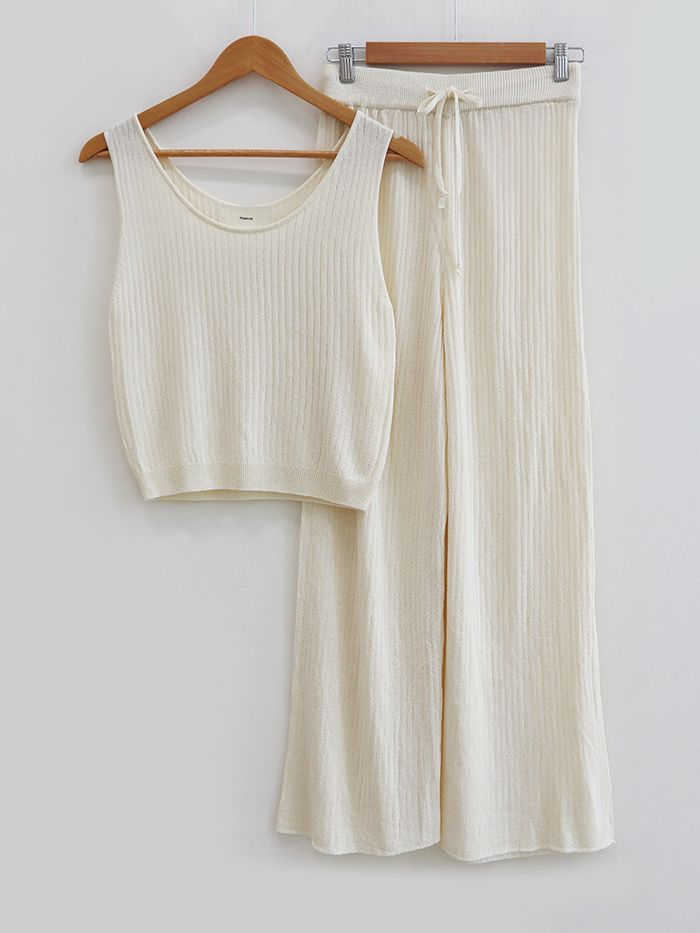 Summer Linen Top & Pants Set