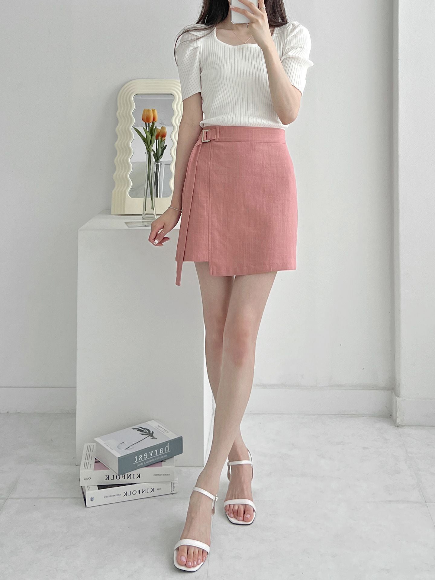 Lovely and Graceful Cotton Belted Skirt