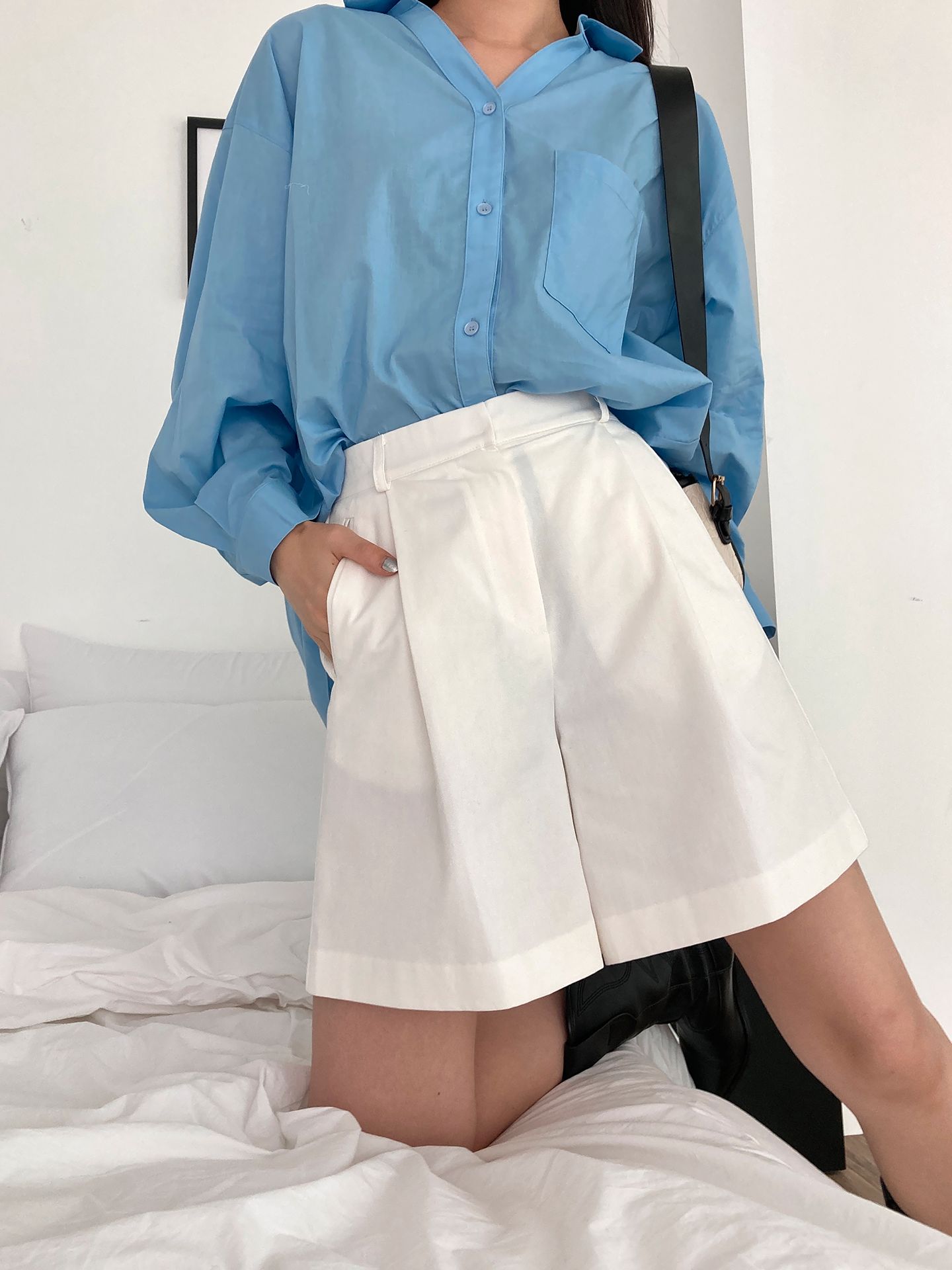 Summer Cotton Wide Half Pants